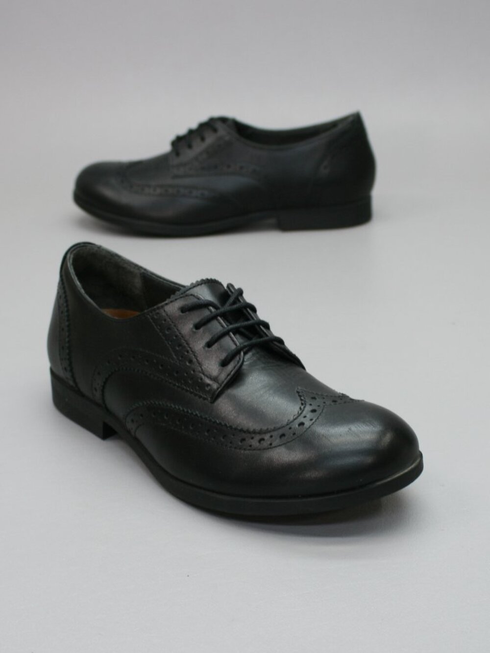 Birkenstock 37 Ladies 6 Laramie Low Black Wingtip Classic Brogue Lace-up Shoes